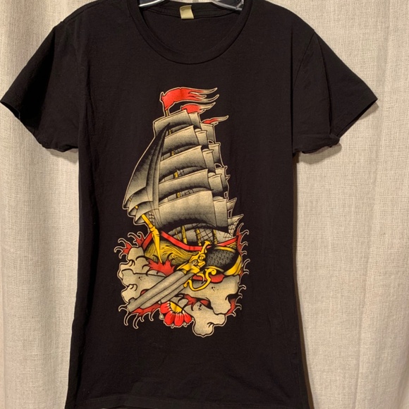 Sailing Ship Tattoo Art tee - Picture 4 of 5